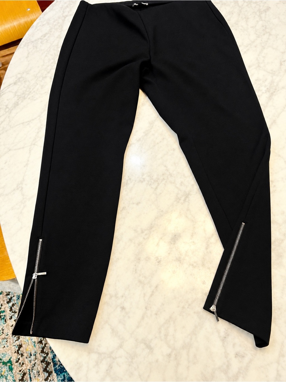 Eileen Fisher Black Slim Zip-Hem Women’s Pants size M